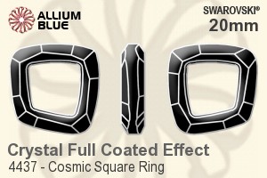 Swarovski Cosmic Square Ring Fancy Stone (4437) 20mm - Crystal (Full Coated Effect) Unfoiled - Click Image to Close