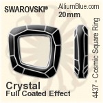 スワロフスキー Cosmic Square Ring ファンシーストーン (4437) 20mm - クリスタル（フルコーティング　エフェクト） 裏面にホイル無し