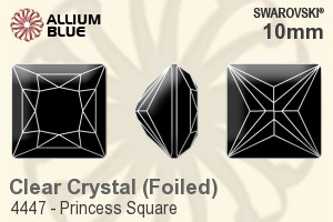 施華洛世奇 Princess 正方形 花式石 (4447) 10mm - 透明白色 白金水銀底