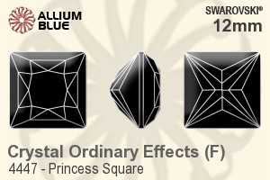 Swarovski Princess Square Fancy Stone (4447) 12mm - Crystal Effect With Platinum Foiling - Haga Click en la Imagen para Cerrar