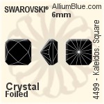 施華洛世奇 Kaleidoscope 正方形 花式石 (4499) 6mm - 透明白色 白金水銀底