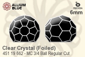 PRECIOSA 3/4 Ball 6mm crystal Al