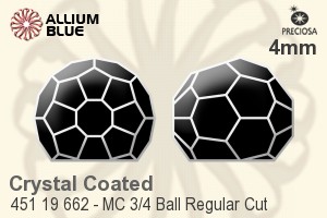 宝仕奥莎 机切3/4 Ball Regular Cut 平底石 (451 19 662) 4mm - 白色（镀膜） 无水银底