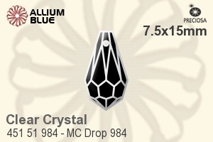 Preciosa MC Drop 984 Pendant (451 51 984) 7.5x15mm - Clear Crystal - Haga Click en la Imagen para Cerrar
