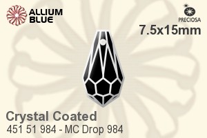 Preciosa MC Drop 984 Pendant (451 51 984) 7.5x15mm - Crystal (Coated)