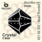 Preciosa MC Bead Rondell (451 69 302) 2.4x3mm - Clear Crystal