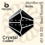 Preciosa MC Bead Rondell (451 69 302) 6mm - Crystal (Coated)