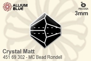 PRECIOSA Rondelle Bead 3 mm crystal Matt