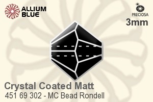 Preciosa MC Bead Rondell (451 69 302) 2.4x3mm - Crystal (Coated Surface Effect) - Click Image to Close