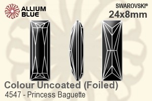 Swarovski Princess Baguette Fancy Stone (4547) 24x8mm - Color With Platinum Foiling