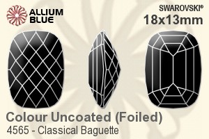 Swarovski Classical Baguette Fancy Stone (4565) 18x13mm - Colour (Uncoated) With Platinum Foiling - Click Image to Close