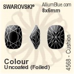 Swarovski Cushion Fancy Stone (4568) 8x6mm - Color With Platinum Foiling