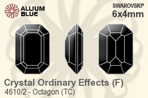 Swarovski Octagon (TC) Fancy Stone (4610/2) 6x4mm - Crystal (Ordinary Effects) With Green Gold Foiling - Haga Click en la Imagen para Cerrar