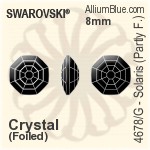 スワロフスキー Solaris (Partly Frosted) ファンシーストーン (4678/G) 8mm - クリスタル 裏面プラチナフォイル