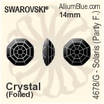 施華洛世奇 Solaris (局部磨砂) 花式石 (4678/G) 14mm - 透明白色 白金水銀底