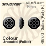 施華洛世奇 Solaris (局部磨砂) 花式石 (4678/G) 14mm - 顏色 白金水銀底