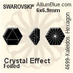 Swarovski Kaleidoscope Hexagon Fancy Stone (4699) 6x6.9mm - Crystal Effect With Platinum Foiling