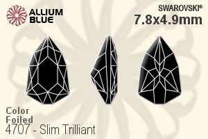 Swarovski Slim Trilliant Fancy Stone (4707) 7.8x4.9mm - Color With Platinum Foiling