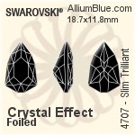 Swarovski Slim Trilliant Fancy Stone (4707) 18.7x11.8mm - Crystal Effect With Platinum Foiling