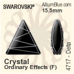 Swarovski Delta Fancy Stone (4717) 15.5mm - Crystal Effect With Platinum Foiling