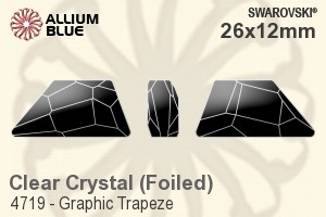 Swarovski Graphic Trapeze Fancy Stone (4719) 26x12mm - Clear Crystal With Platinum Foiling - 关闭视窗 >> 可点击图片