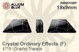 Swarovski Graphic Trapeze Fancy Stone (4719) 19x9mm - Crystal (Ordinary Effects) With Platinum Foiling - 关闭视窗 >> 可点击图片