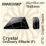 スワロフスキー Graphic Trapeze ファンシーストーン (4719) 19x9mm - クリスタル（オーディナリー　エフェクト） プラチナフォイル