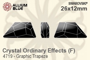 Swarovski Graphic Trapeze Fancy Stone (4719) 26x12mm - Crystal (Ordinary Effects) With Platinum Foiling - 關閉視窗 >> 可點擊圖片