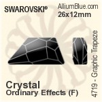 スワロフスキー Graphic Trapeze ファンシーストーン (4719) 26x12mm - クリスタル（オーディナリー　エフェクト） プラチナフォイル