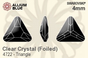 Swarovski Triangle Fancy Stone (4722) 4mm - Clear Crystal With Platinum Foiling - Haga Click en la Imagen para Cerrar