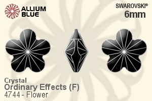 Swarovski Flower Fancy Stone (4744) 6mm - Crystal Effect With Platinum Foiling - Click Image to Close