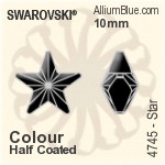 スワロフスキー Star ファンシーストーン (4745) 10mm - カラー（ハーフ　コーティング） 裏面にホイル無し
