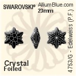 施華洛世奇 Edelweiss (局部磨砂) 花式石 (4753/G) 23mm - 透明白色 白金水銀底