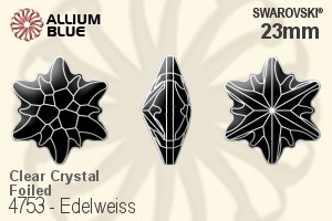 Swarovski Edelweiss Fancy Stone (4753) 23mm - Clear Crystal With Platinum Foiling - Haga Click en la Imagen para Cerrar