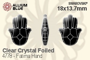 施華洛世奇 Fatima Hand 花式石 (4778) 18x13.7mm - 透明白色 白金水銀底 - 關閉視窗 >> 可點擊圖片