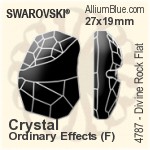 施華洛世奇 Divine Rock Flat 花式石 (4787) 27x19mm - Crystal (Ordinary Effects) With Platinum Foiling