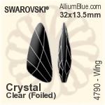 Swarovski Wing Fancy Stone (4790) 32x13.5mm - Clear Crystal With Platinum Foiling