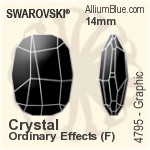 Swarovski Graphic Fancy Stone (4795) 14mm - Crystal Effect With Platinum Foiling