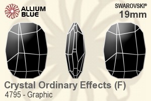 Swarovski Graphic Fancy Stone (4795) 19mm - Crystal Effect With Platinum Foiling - Haga Click en la Imagen para Cerrar