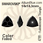 スワロフスキー Kaleidoscope Triangle ファンシーストーン (4799) 14x14.3mm - カラー 裏面プラチナフォイル