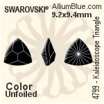 スワロフスキー Kaleidoscope Triangle ファンシーストーン (4799) 9.2x9.4mm - カラー 裏面にホイル無し