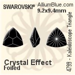 施華洛世奇 Kaleidoscope Triangle 花式石 (4799) 9.2x9.4mm - 白色（半塗層） 白金水銀底
