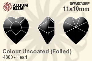 Swarovski Heart Fancy Stone (4800) 11x10mm - Colour (Uncoated) With Platinum Foiling - Haga Click en la Imagen para Cerrar