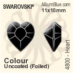 施华洛世奇 Heart 花式石 (4800) 11x10mm - Colour (Uncoated) With Platinum Foiling