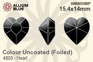 スワロフスキー Heart ファンシーストーン (4800) 15.4x14mm - カラー（コーティングなし） プラチナフォイル