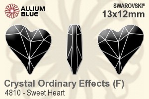 スワロフスキー Sweet Heart ファンシーストーン (4810) 13x12mm - クリスタル エフェクト 裏面プラチナフォイル