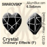 Swarovski Heart (Pressed) Fancy Stone (4813/3) 6.5x6mm - Crystal (Ordinary Effects) With Green Gold Foiling