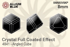 施華洛世奇 Angled Cube 花式石 (4841) 8mm - 白色（半塗層） (Full Coated) 無水銀底 - 關閉視窗 >> 可點擊圖片