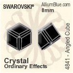 施華洛世奇 Angled Cube 花式石 (4841) 8mm - 白色（半塗層） 無水銀底
