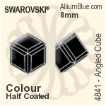 スワロフスキー Angled Cube ファンシーストーン (4841) 8mm - カラー（ハーフ　コーティング） 裏面にホイル無し